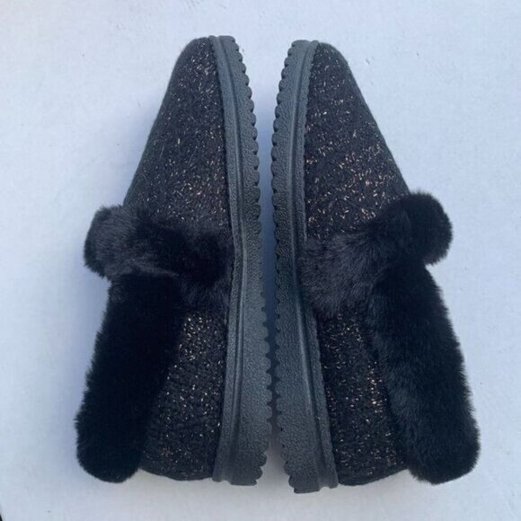 Skechers Womens Cozy Lite Sparkle Knit Slippers - Sweet Walk Sz 6 in Black - Picture 9 of 11